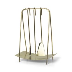 Ferm Living Paniers Et Petits Rangements | Serviteur De Cheminee Port Or Metal / 3 Outils Avec Support - Ferm Living