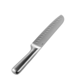 Alessi Couteaux Et Planches A Decouper | Couteau Santoku Mami Metal / Grand - L 32 Cm - Alessi