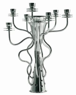 Driade Bougeoirs, Photophores | Chandelier Simon Metal / H 48.5 Cm - Plaque Argent / Borek Sipek, 1989 - Driade