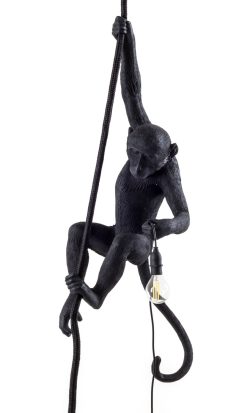 Seletti Suspensions | Suspension D'Exterieur Monkey Hanging Plastique Noir / Outdoor - H 80 Cm - Seletti