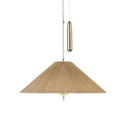 Gubi Suspensions | Suspension 1972 Bois / Bambou O 62 Cm - Avec Contrepoids / Reedition 50' - Gubi