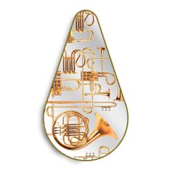 Seletti Miroirs | Mirroir Mural Toiletpaper Pear Bois / Trumpets - 45 X H 80,5 Cm - Seletti