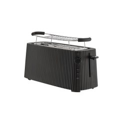 Alessi Electromenager | Grille-Pain Plisse Plastique Noir / Long - 4 Tranches / 1700W - Alessi