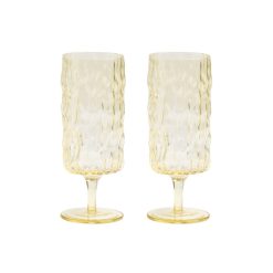 & klevering Verres | Flute A Champagne Trunk Verre Jaune / Set De 2 - & Klevering