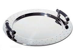 Alessi Plateaux Et Plats De Service | Plateau Graves Metal Noir / O 48 Cm - Alessi