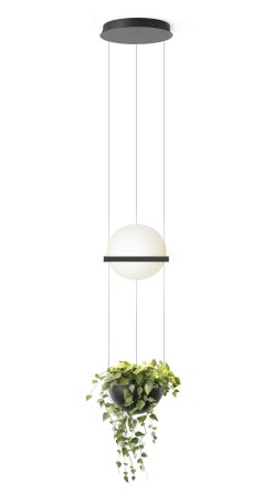 Vibia Pots Et Plantes | Suspension Palma Led Metal Verre Gris / Verticale & Jardiniere - Vibia