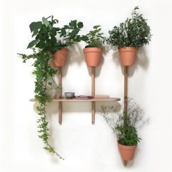 Compagnie Pots Et Plantes | Etagere Xpot Bois / 1 Etagere Ronde L 100 Cm + 2 Montants H 100 Cm + 1 Montant H 150 Cm - Compagnie