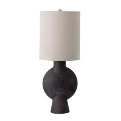 Bloomingville Lampes De Table | Lampe De Table Tissu Ceramique Beige / Lin & Terre Cuite - H 54 - Bloomingville