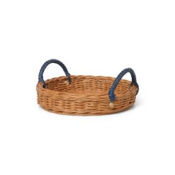 Ferm Living Centres De Table Et Vide-Poches | Plateau Blue Fibre Vegetale / Rotin Tresse Main - O 30 X H 11 Cm - Ferm Living