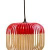 Forestier Suspensions | Suspension Bamboo Light Xs Metal Tissu Bois / H 20 X O 27 Cm - Forestier