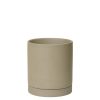 Ferm Living Pots Et Plantes | Pot De Fleurs Sekki Medium Ceramique Beige / O 13,5 X H 15,7 Cm - Gres - Ferm Living