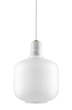 Normann Copenhagen Suspensions | Suspension Amp Small Verre Pierre Blanc / O 14 X H 17 Cm - Marbre - Normann Copenhagen