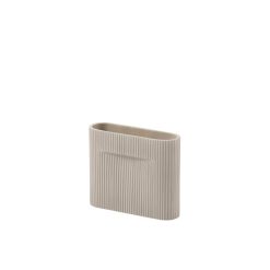 Muuto Vases | Vase Ridge Small Ceramique Blanc Beige / H 16,5 Cm - Muuto