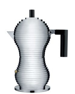 Alessi Cafetieres | Cafetiere Italienne Pulcina Noir Metal / 3 Tasses - Alessi