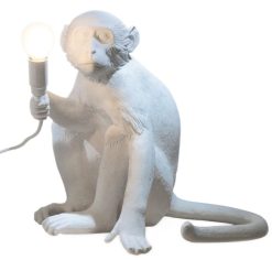 Seletti Kids | Lampe De Table Monkey Sitting Plastique Blanc / Indoor - H 32 Cm - Seletti