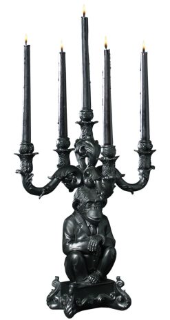 Seletti Bougeoirs, Photophores | Chandelier Burlesque Plastique Noir / Chimpanze - H 48 Cm - Seletti