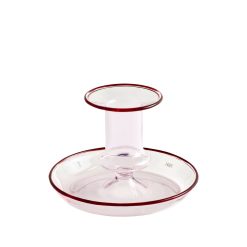 Hay Bougeoirs, Photophores | Bougeoir Flare Small Verre Rose / H 7,5 Cm - Hay