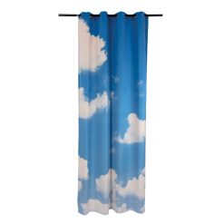 Seletti Deco Textile | Rideau Toiletpaper - Clouds Right Tissu Bleu / 140 X 280 Cm - Seletti