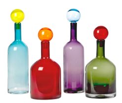 Pols Potten Carafes Et Decanteurs | Carafe Bubbles & Bottles Verre Multicolore / Verre - Set De 4 / H 44 Cm - Pols Potten