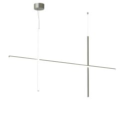 Flos Suspensions | Suspension Coordinates S2 Gris Argent Metal Led / L 176 Cm X H 92 Cm - Flos