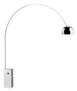 Flos Lampadaires | Lampadaire Arco Metal Pierre / H 240 Cm - Achille Castiglioni, 1962 - Flos