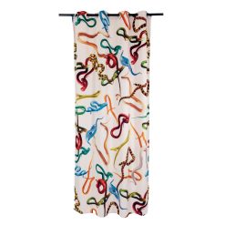 Seletti Deco Textile | Rideau Toiletpaper - Snakes White Tissu Blanc / 140 X 280 Cm - Seletti