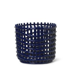 Ferm Living Centres De Table Et Vide-Poches | Corbeille Ceramic Large Ceramique Bleu / O 23,5 X H 21 Cm - Fait Main - Ferm Living