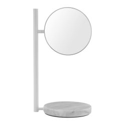 Normann Copenhagen Miroirs | Miroir A Poser Pose Metal Pierre Blanc / Miroir Grossissant Orientable - Normann Copenhagen