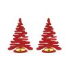 Alessi Accessoires Cuisine | Porte-Nom Barkplace Tree Metal Rouge / Set De 2 Sapins En Acier - H 8 Cm - Alessi