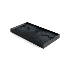 Ethnicraft Plateaux Et Plats De Service | Plateau Charcoal Mirror Verre Noir / Vide-Poche - 31 X 17 Cm - Ethnicraft