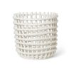 Ferm Living Paniers Et Petits Rangements | Panier Ceramic Xl Ceramique Blanc / O 35 X H 32 Cm - Fait Main - Ferm Living