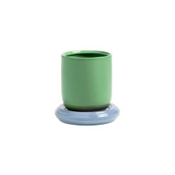 & klevering Pots Et Plantes | Pot De Fleurs Churros Ceramique Vert / O 14.5 X H 15 Cm - Gres - & Klevering