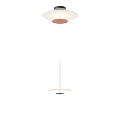 Vibia Suspensions | Suspension Flat Led Metal Rouge / O 90 Cm - 4 Disques - Vibia