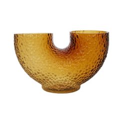 AYTM Vases | Vase Arura Small Verre Orange Marron / Texture - L 34 X H 19 Cm - Aytm