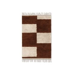 Ferm Living Deco Textile | Tapis Mara Small Tissu Marron / 80 X 120 Cm - Laine Nouee Main - Ferm Living