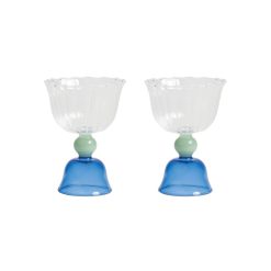 & klevering Verres | Verre A Vin Tulip Verre Bleu / Set De 2 - 20 Cl - & Klevering