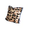 COLORTHERAPIS Deco Textile | Coussin Leopard / 45 X 45 Cm - Laine Tissee Main - Colortherapis