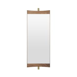 Gubi Miroirs | Miroir Mural Vanity 1 Bois Naturel / L 28 X H 73,8 Cm - Pivotant - Gubi