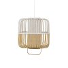 Forestier Suspensions | Suspension Bamboo Square Blanc Bois Naturel / Medium - H 43 Cm - Forestier