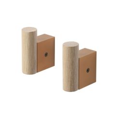 Muuto Portemanteaux Et Pateres | Patere Attach Metal Bois Orange Marron / Lot De 2 - Muuto